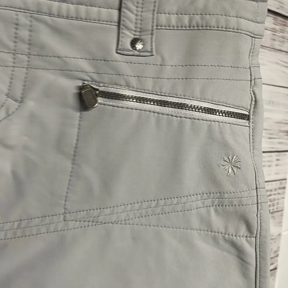 Athleta Tear Away B4 You Play Skirt Gray Zip Pockets Drawstring 4 Petite - Picture 3 of 8